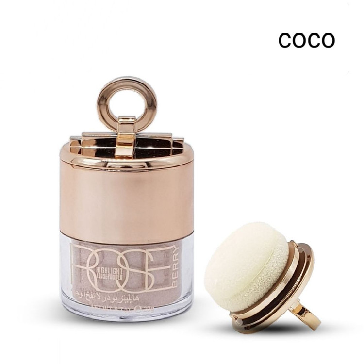 هایلایتر انگشتری سلطنتی اصل در چهار رنگ پودری مارک رزبری به همراه پدر مخصوص rose berry