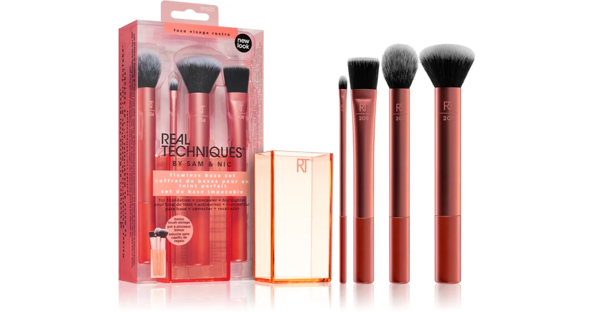 ست براش 4 تکه ریل تکنیک 91533 Real Techniques Flawless Base Set(رنگبندی رندوم)
