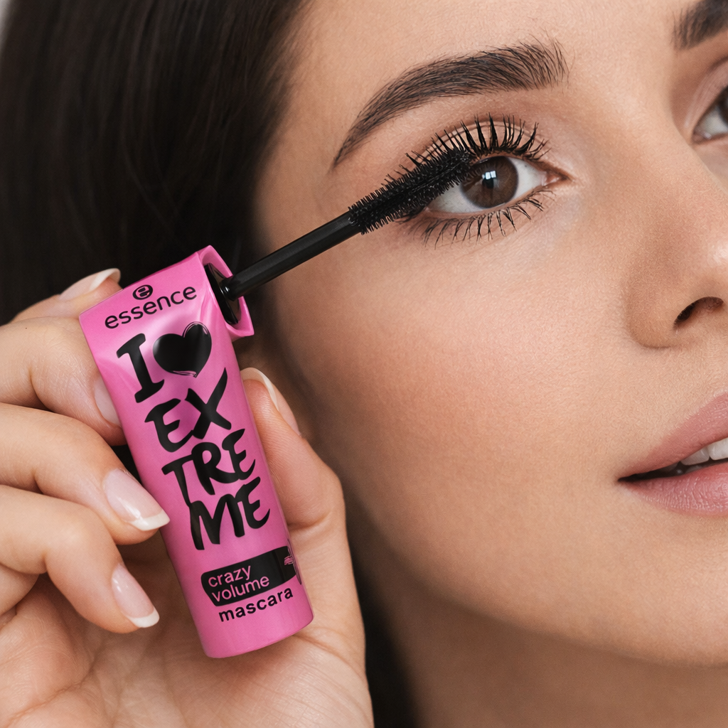 ریمل اسنس صورتی صد در صد اصل و اورجینال essence I love extreme crazy volume mascara
