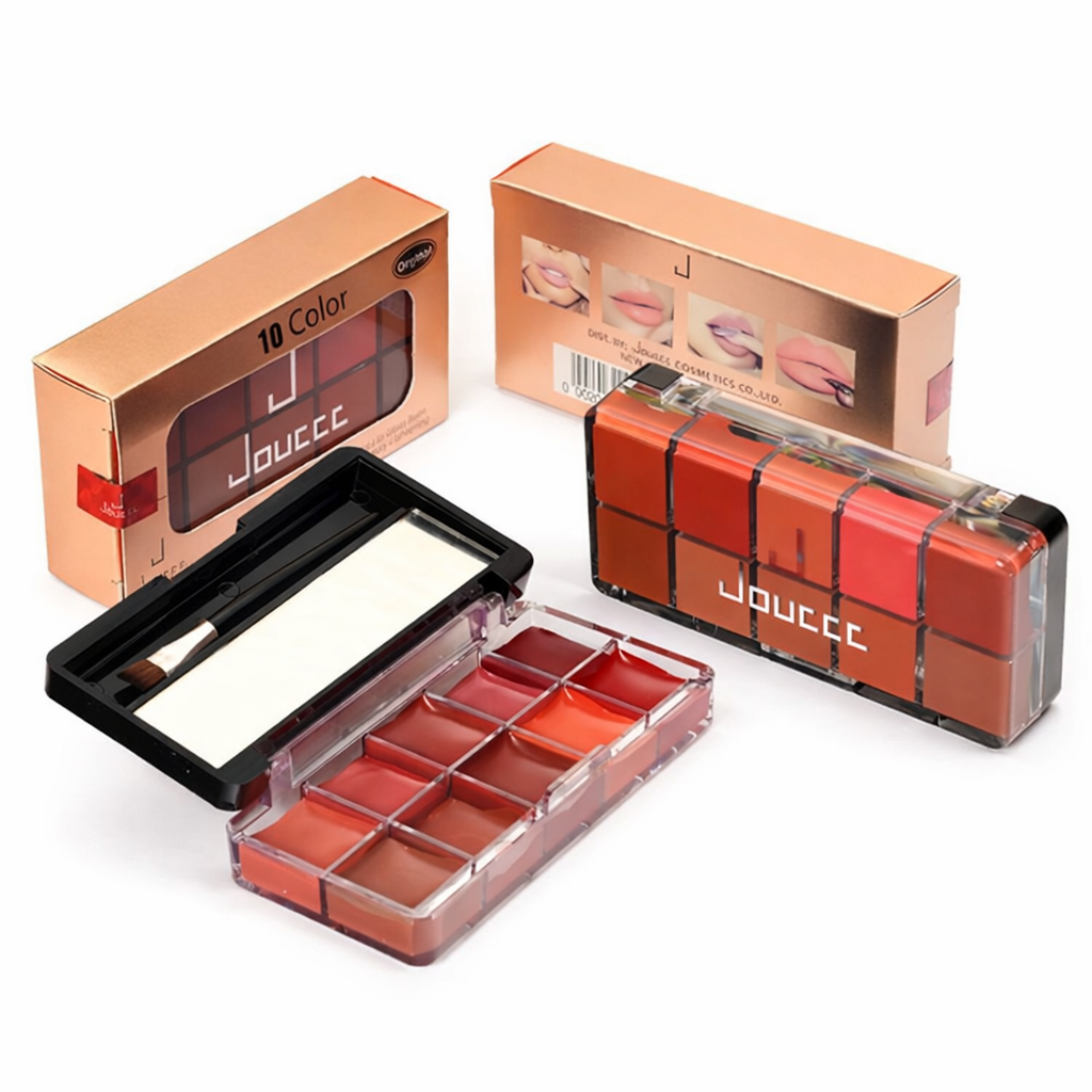 پالت رژ لب ۱۰ رنگ جووسه با آینه و براش مخصوص Lip Palette 10 Colors