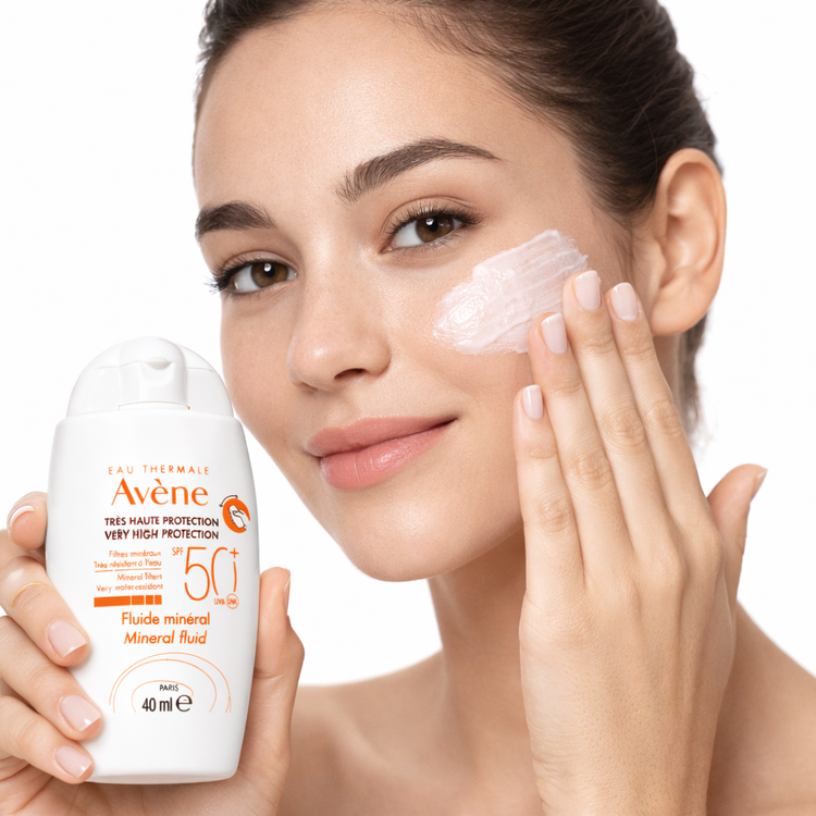 ضدآفتاب اون مینرال و معدنی فاقد چربی صد در صد اورجینالavene چهل میل spf پنجاه ساخت فرانسه mineral fluid