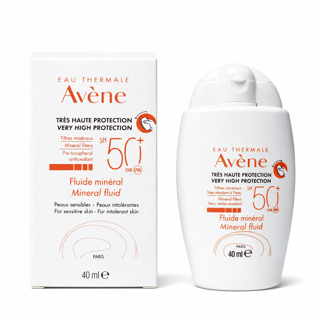 ضدآفتاب اون مینرال و معدنی فاقد چربی صد در صد اورجینالavene چهل میل spf پنجاه ساخت فرانسه mineral fluid