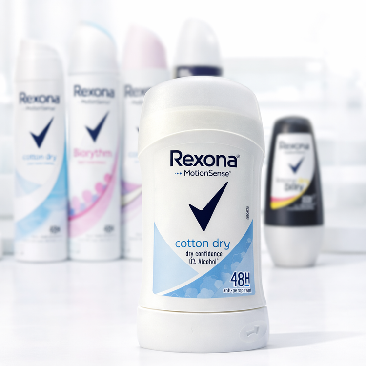 مام استیکی رکسونا rexona مدل کوتون درای cotton dryبدون الکل ۴۸ ساعته