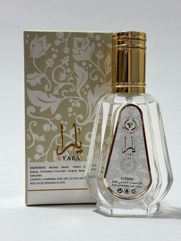 ادوپرفیوم عطر یارا پنجاه میل (ارض الزعفران)yara ادکلن جیبی در چهار رایحه(ورق بزنین)