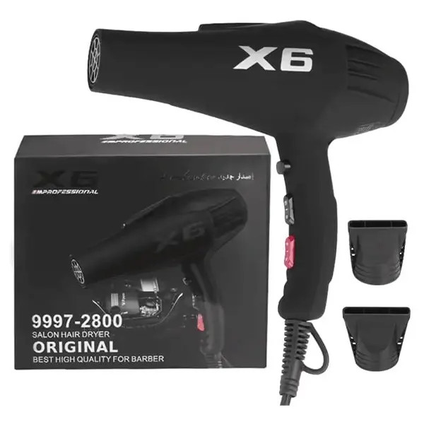 سشوار موتور سنگین حرفه ای برند انزو پروفشنالX6 ENZO ایکس شش(دارای فناوری باد سرد،بهترین انتخاب برای سالن دارها) مدل۹۹۹۷-۲۸۰۰salon hair dryer ORIGINAL2800 وات