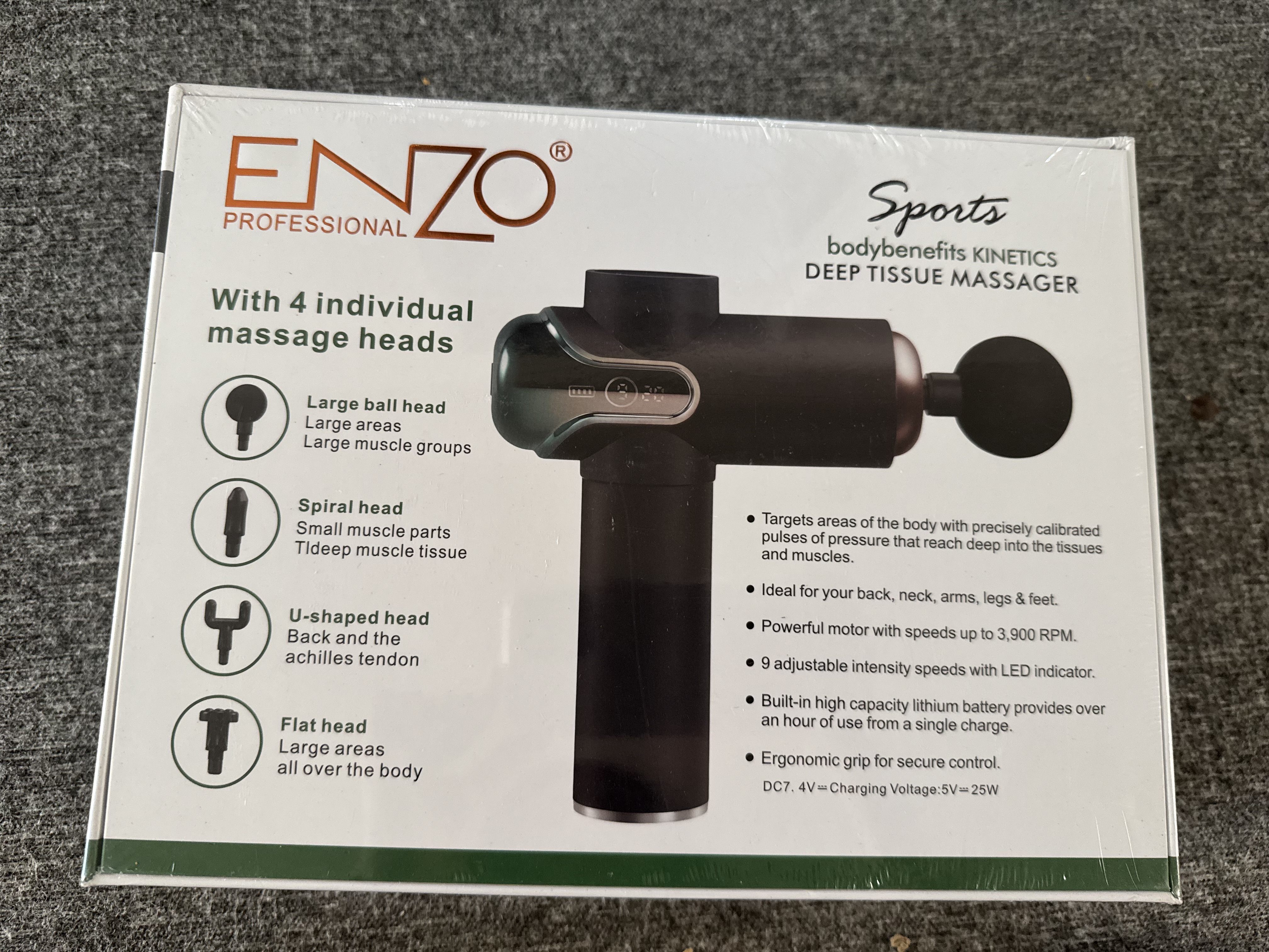 ماساژور تفنگی انزو ENZO پروفشنال دارای چهار سر EN-4803