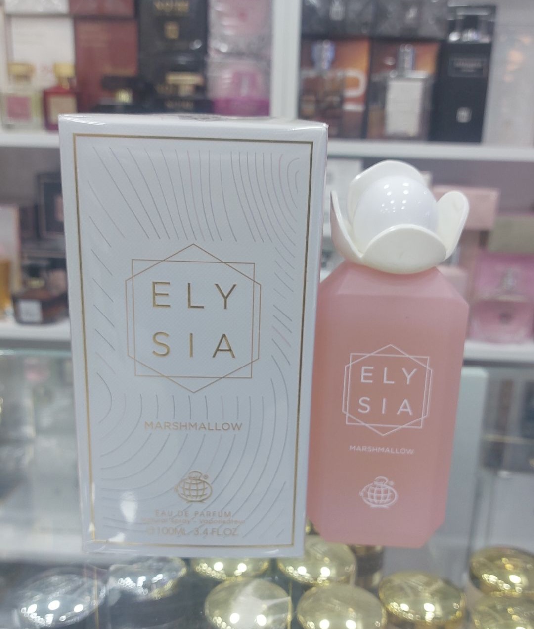 عطر ادوپرفیوم زنانه فراگرنس ورد مدل الیسیاELYSIA مارشمالو marshmallow حجم ۱۰۰ میل رایحه شیرین ادکلن اورجینال مناسب هدیه دادن