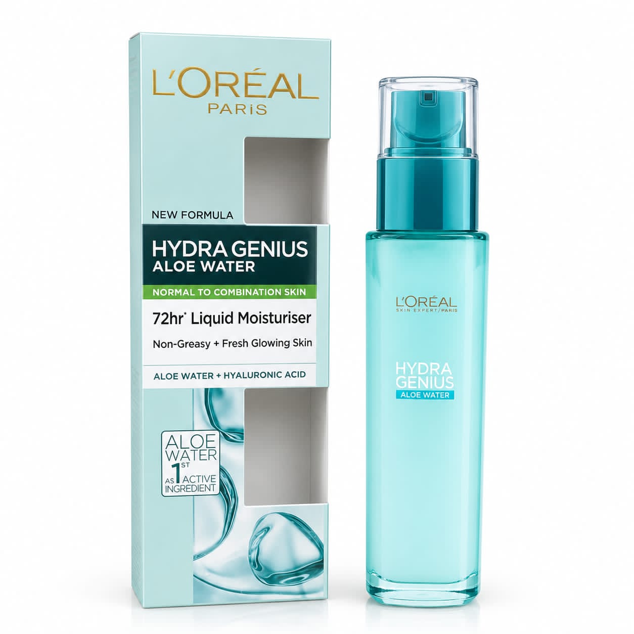 ژل آبرسان لورآل Hydra Genius Aloe Water مناسب پوست نرمال تا مختلط 70 میلیلیتر